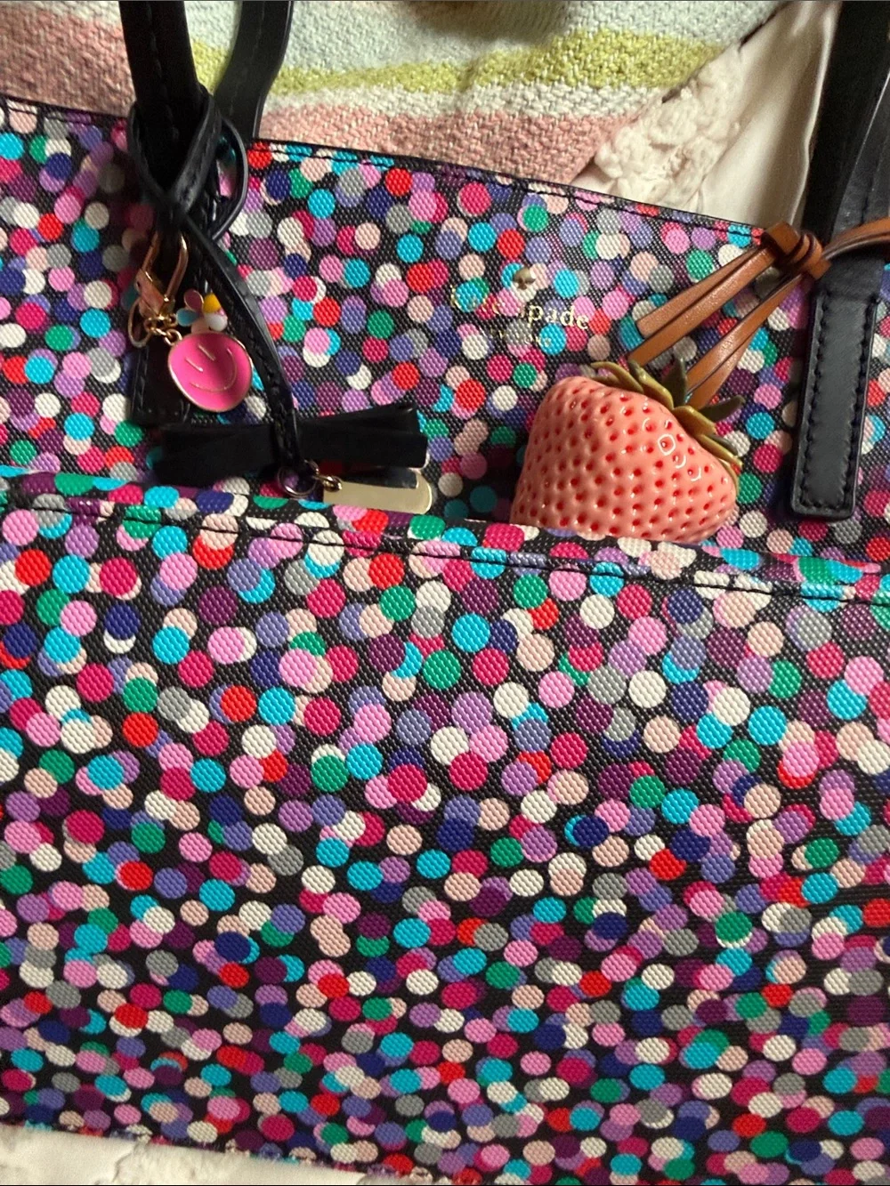 KATE SPADE Confetti Hawthorne Colorful Tote